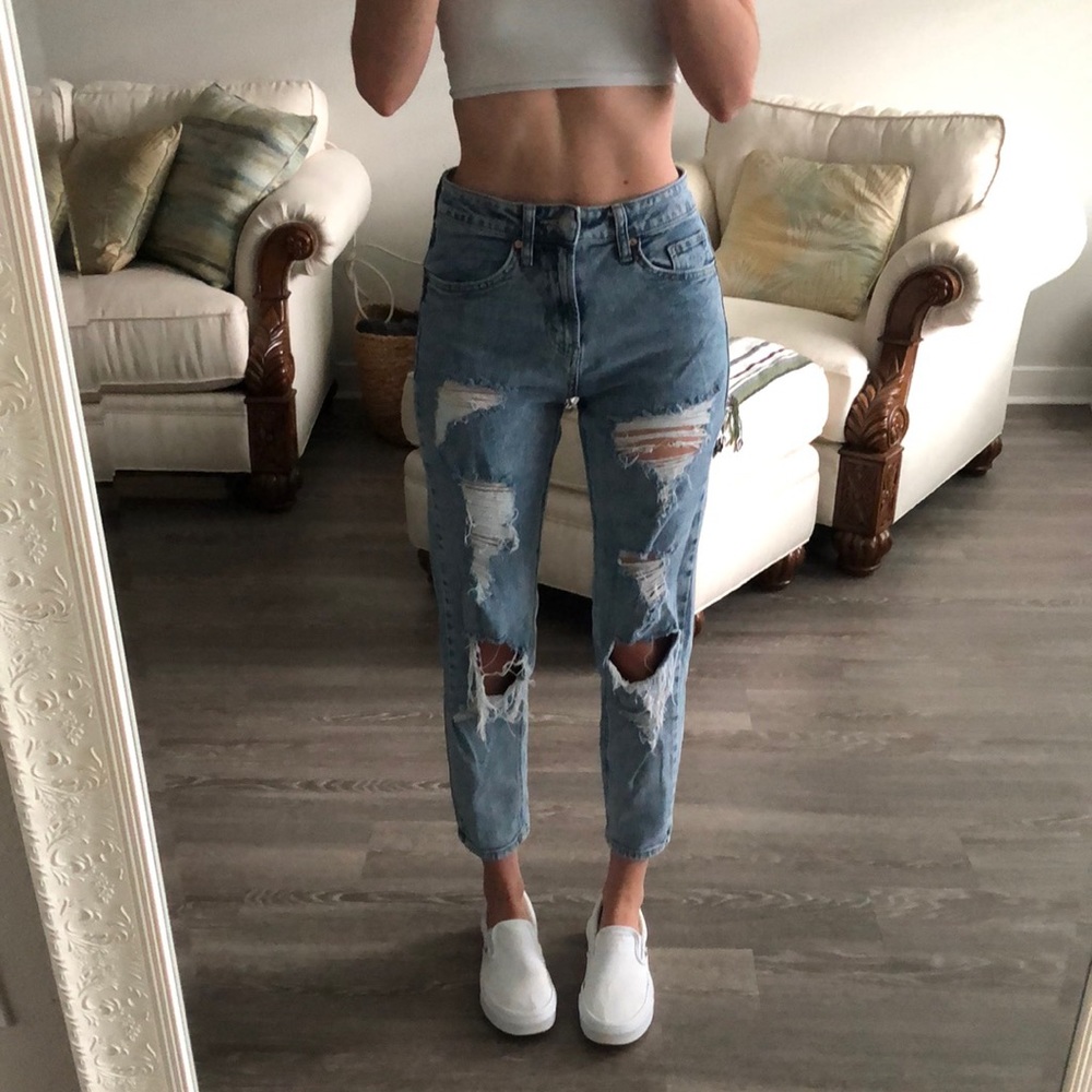 Medium wash ripped jeans